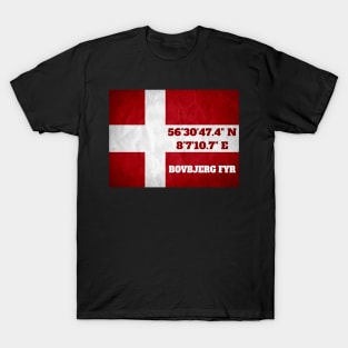 Bovbjerg Fyr - coordinates - flag T-Shirt